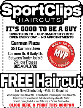 Sports clips ventura The Sport Clips in Ventura County CA are like no other place you’ve ever gotten your hair cut. There are sports and TVs everywhere - playing sports of course. And the Ventura County CA Sport Clips' guy-smart stylists know how to give you the cut you want and the cut you need.