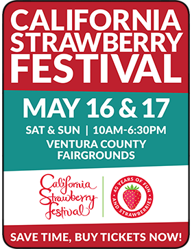 The California Strawberry Festival is back at the Ventura County Fairgrounds on May 16-17, 2026!