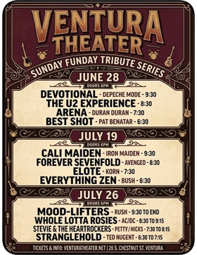 Ventura Theater Summer Sunday Funday Tribute Series 2026